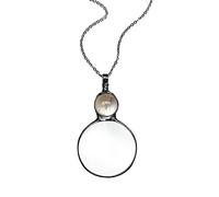 Necklace Magnifier Decorative Monocle Necklace Magnifying Glass Pendant Crystal Necklace Jewelry Chain For Women Gift Metal Lock