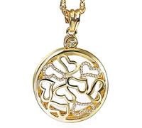Necklace Magnifier Magnifying Glass Monocle Hanging Pendant Chain Reading Magnifier(Color:Gold)