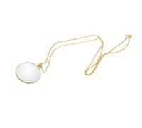 Necklace Magnifying Glass Loupe, Necklace Loupe Sturdy Durable Glass Material Reading Magnifier Jewelry Magnifier Gems Stamp (Gold)