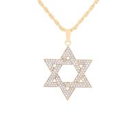 necklace men,Hip Hop Ice Crystal Zirconia Star of David Hexagram Pendant Necklace for Men Personalized Pendant Israeli Jewish Jewelry Gift,best gifts