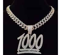 necklace Men Hip Hop Pendant Necklace with 13mm Miami Cuban Chain Bling HipHop Necklaces Male Fashion Jewelry