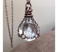 Necklace Men Pendant Chain Women Gift Clear Quartz Crystal Ball Necklace layering Statement Long Chain Boho Crystal A2
