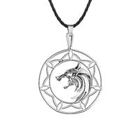 necklace men Punk Witcher Medallion Geralt Of Rivia Wolf Head Pendant Necklace For Men Women Slavic Viking Lotus Flower Amulet Jewelry Gifts graduation gifts