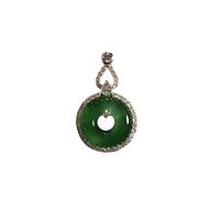 necklace Natural Chrysoprase Pendant Inlaid Crystal Vintage Chinese High Sense Wedding Dinner Jewelry