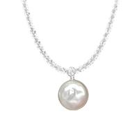 Necklace, Natural Single Pendant With Sterling Silver, Baroque S925 Sterling Silver Design, Classic And Versatile, Ideal For Various Occasions