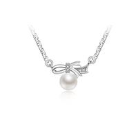 Necklace Necklace 925 Silver Freshwater Pearl Pendant Chain 6-7mm White Steamed Bun Shape Fashion Jewelry Female Gift Pendant