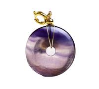 Necklace necklaces 1Pc Natural Stone Fluorite Bracelet Feng Shui Donut Harmony Buckle Charm Pendant w/Cord Reiki Chakra Crystal Quartz