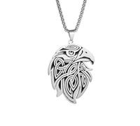 necklace necklaces for women,Retro Gothic Celtic Knot Pattern Eagle Head Crow Pendant Necklace Men Punk Hip Hop Rock Fashion Jewelry Gift