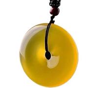 Necklace Necklaces Natural Yellow Chalcedony Doughnut Pendant Circle Agate Peace Buckle for Women Jade Jewelry