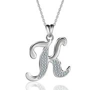 Necklace Necklaces Pendants Jewelry Men Women Sterling Silver Large Initial Letter Necklace Large Letter Writing Letters 26 A-Z Pendant Monogram Necklace Women Gift K