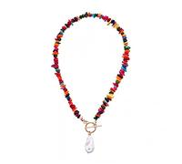 Necklace Pendant Boho Natural Stone Beads Choker Baroque Pearl Toggle Clasp Necklace For Women Irregular Jewelry Necklace friendship necklace Wedding Christmas for women