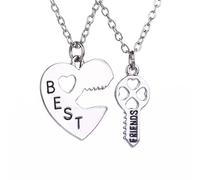 Necklace Pendant Chain Men Women Jewellery 2Pcs/Set Jewelry Friends Forever Necklace Key Heart Shaped Lock Pendants Couple Gift