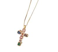 Hameadner Necklace Pendant Chain Men Women Jewellery Cross Necklaces Multicolor