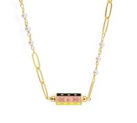 Necklace Pendant Chain Men Women Jewellery Imitation Pearl Link Chain Necklace Evil Eye Pendant Necklace For Women Men