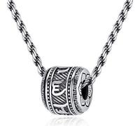 Necklace Pendant Chain Men Women Jewellery Lucky Bead Pendant Six-Word Mantra Necklace Retro Jewelry Couple Men And Women Gothic Gift