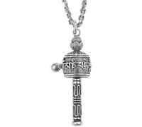 Necklace Pendant Chain Men Women Jewellery Prayer Wheel Pendant Lucky Beads Retro Six-Word Mantra Necklace Gift Men And Women Gothic Party Gift