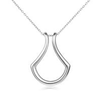 Necklace Pendant Chain Men Women Jewellery Simple U-Shaped Necklace Fan-Shaped Clavicle Chain Pendant Retro Boho Men And Women Wedding Party 银色
