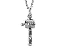 Necklace Pendant Chain Men Women Jewellery Six-Word Mantra To Attract Wealth And Luck Beads Retro Pendant Necklace Party Geometric Gift