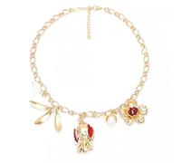 Necklace Pendant collar Vintage baroque with flower and fruit pendant for women clavicle chain with exaggerated Bohemian pomegranate leaf Wedding Christmas for women