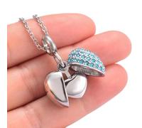 Necklace Pendant Cremation Jewelry Angel Wings Heart Urn Pendant Necklace for Ashes Crystal Keepsake Holder Memorial Jewelry Jewelry birthday gifts for women men