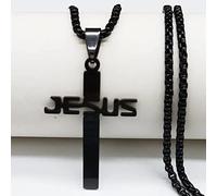 Necklace Pendant Fashion Cross Men Necklace Black Color Necklaces durings jewelry colar masculine Jewelry birthday gifts for women men