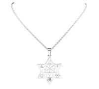 Necklace Pendant Goth 666 Men's Church Of Satan Hexagram Necklaces Magen Star of David Devil Demon Skull Death Lucifer Necklace Jewelry Birthday Jewellery Presents