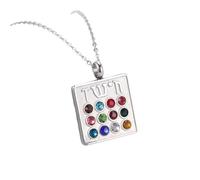 Necklace Pendant Jewish Tribes of Israel Necklace Breastplate Hebrew Inscription Birthstone Amulet Jewish Mango Tree High Priest's Jewelry 12 Birthday Jewellery Presents