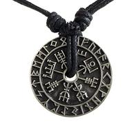Necklace Pendant Mens Vintage Viking Rune Compass Pendant Necklace Metal Amulet for Men Accessories Necklace Jewelry birthday gifts for women men