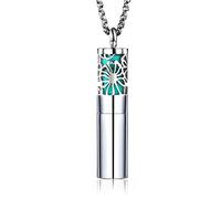 Necklace Pendant Of Women,Elegant Essential Oil Diffuser Necklace Engraved Lotus Leaf Whistle-Shaped Pendant Lady Jewelry present For Couples Birthday Anniversary