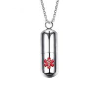 Necklace Pendant Pill Shaped Container Holder Bottle That Can Open Medical Necklaces & Pendants Accept Engraving Jewellery Birthday Present