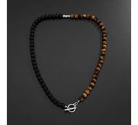 Necklace Pendant Punk Tiger Stone Beads Chain Choker Necklace Men Fashion Black Yellow Splicing Beaded Chain Necklaces on Neck Trendy Gifts Jewelry birthday gifts for women men