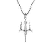 Necklace Pendant Retro Poseidon Trident Pendant Harpoon Necklace Men's Personalized Punk Trend Casual Jewelry Birthday Jewellery Presents, size