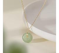 Necklace Pendant Retro Small Peace Buckle Pendant Necklace For Women Round Jade Clavicle Chain Wedding Jewelry friendship necklace Wedding Christmas for women