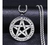 Necklace Pendant Rune Alphabet Pentacle Pentagram Necklace Norse Vikings 's Runes Necklaces Jewelry connector metal Jewelry birthday gifts for women men