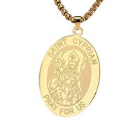 Necklace Pendant Saint Cyprian Medal Necklace Powerful Prayers and Conjurings Religion Vintage Amulet Jewelry Birthday Jewellery Presents