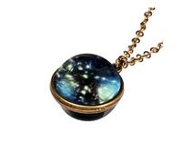 Necklace Pendant Sided Double Pendant In System Dark Galaxy The Planet Necklace Glass Necklaces Pendants