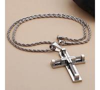 Necklace Pendant Silver Gold Black Silver Gold Color Women Men's Cross Pendant Curb Cuban Chain Necklace Jewelry Gifts Jewelry birthday gifts for women men