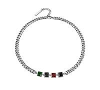 Necklace Pendant Trend Kpop Simple Crystal Square Clavicle Chain Necklace Men Design Light Luxury Men's Jewelry Jewelry birthday gifts for women men