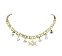 Necklace Pendant Triple Moon Pentagrams Choker Necklace Necklaces Korean Aesthetic Jewelry necklaces for women Jewelry birthday gifts for women men