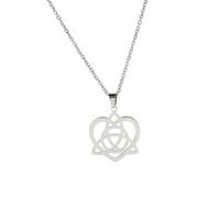 Necklace Pendant Vintage Celtic Witch's Hollow Heart Knot Pendant Necklace For Women Irish Viking Triquetra Chain Necklace Amulet Birthday Jewellery Presents