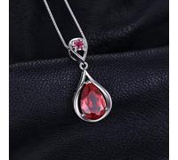 Necklace Pendant Water Drop Red Ruby Pendant Necklace for Women Gemstone Choker Without Chain friendship necklace Wedding Christmas for women