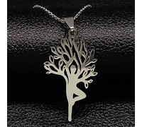 Necklace Pendant Yoga Chakra Reiki Tree of Life Necklaces Silver Color Necklaces Jewelery women Jewelry birthday gifts for women men