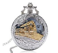 Necklace Pocket Pendant Watch Quartz Wand Pocket Men's Watch Altimeter and Barometer (Silver, One Size)