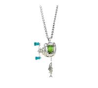 Necklace Rotating Handle Rotating Reel Pendant Keychain Three In One Fishing Reel Necklace With Rotating Handle As a Gift For Fishermen Angler Jewelry Mini Fishing Reel Collar