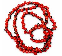 Necklace Santeria Ifa Odi Bara Odun Collar, Red White Spiritual Beaded Collar for Yoruba Religious Altar and Ceremonial Use Peonia Adult
