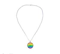 Necklace Six Colors Rainbow Round Shape Necklace Classic Gay Pride Flag Pendant Symbol Jewelry