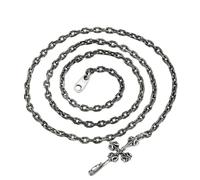 Necklace Solid 925 Silver 2.5MM Rolo Chain Chain Necklace for Men 60CM
