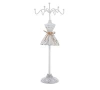 Necklace Stand, 10.2inch High Necklace Holder with Princess Dress - Iron Jewellery Stand for Chains, Rings and Metal