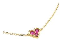 Necklace Sterling Silver Gold Love Heart Clear Rose Red Charm Long Chain Choker Pendant Women Wedding Luxury Jewelry Gift (Silvera4 a)