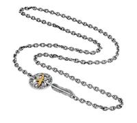 Necklace Tang Grass Pattern Gold and Silver Clash of Colours Flying Eagle Feather Too Horn Men Women Personality Retro Old with Chain